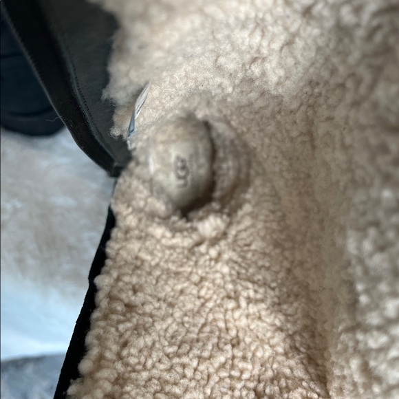 UGG Jillian Black Suede Shearling Sheepskin Lined Riding Boot sz 7 - Picture 9 of 15